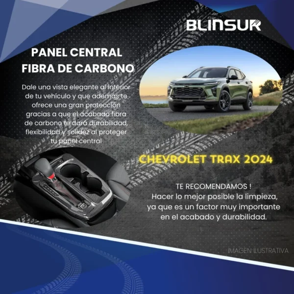 Sticker Fibra De Carbono Panel Central Para Trax 2024