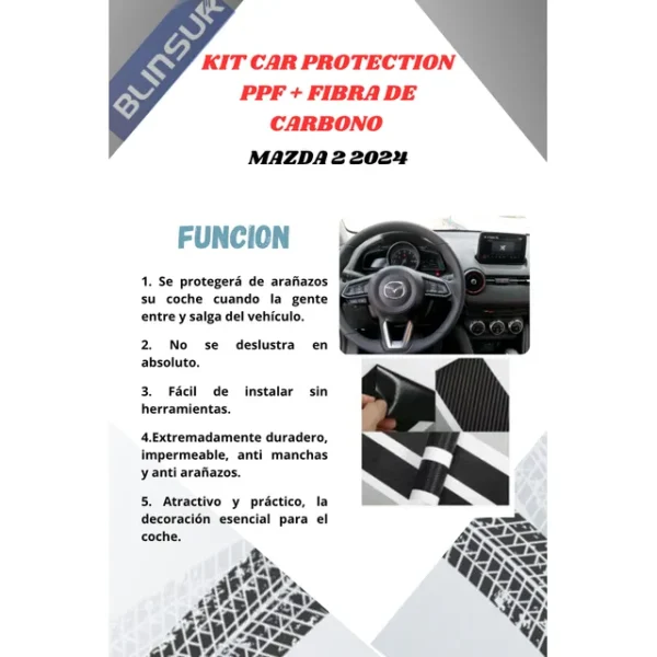 Kit Car Ppf Y Fibra De Carbono Mazda 2 2024