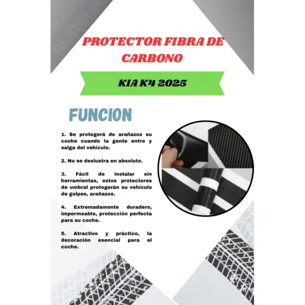 Proteccion Fibra De Carbono Postes Para Kia K4 2025