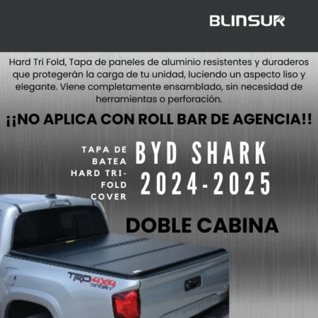 Tapa Cubre Batea Tri-fold Para Byd Shark 2024-2025 Doble Ca - Image 2