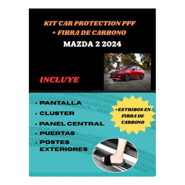 Kit Car Ppf Y Fibra De Carbono Mazda 2 2024