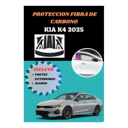 Proteccion Fibra De Carbono Postes Y Aleron Para Kia K4 2025 - Image 3