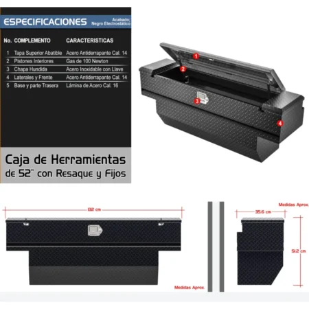 Caja Herramientas Para Toyota Hilux 2005 - 2022 C/ Roll Bar. - Image 3