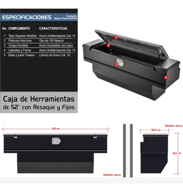 Caja Herramientas Para Toyota Hilux 2005 - 2022 C/ Roll Bar.