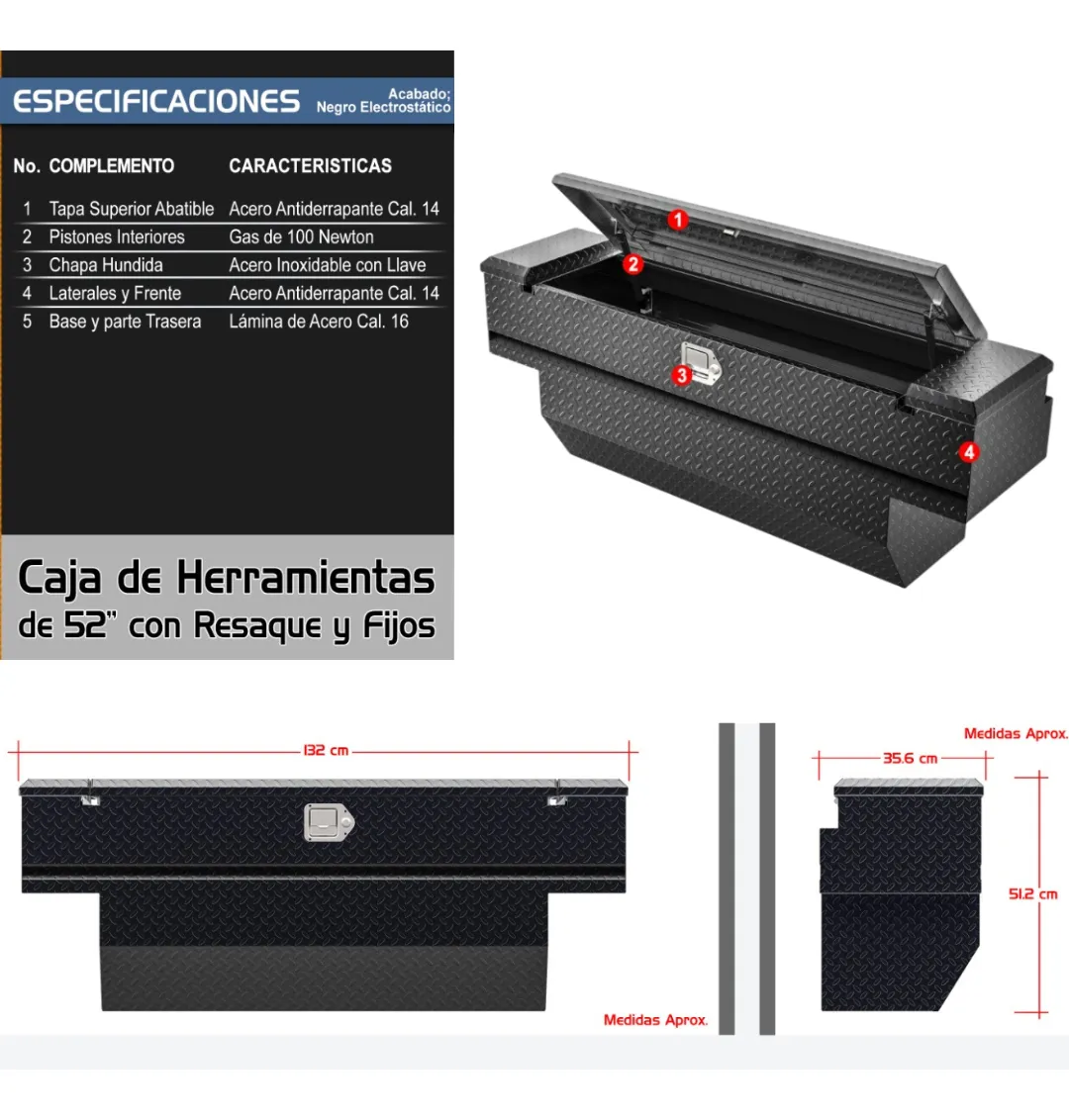 Caja Herramientas Para Toyota Hilux 2005 - 2022 C/ Roll Bar. - Image 3