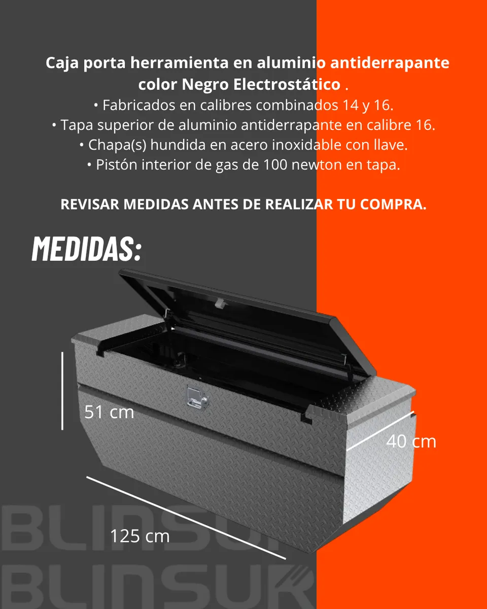 Caja Herrmientas Saveiro 2010 - 2024 C/laterales Fijos Cab/s - Image 3