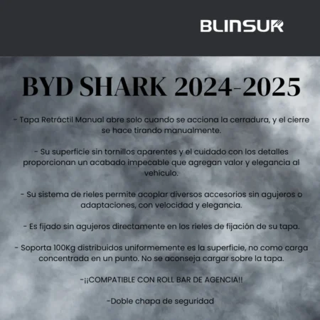 Tapa Cubre Batea Retractil Manual Byd Shark 2024-2025 Dc - Image 3