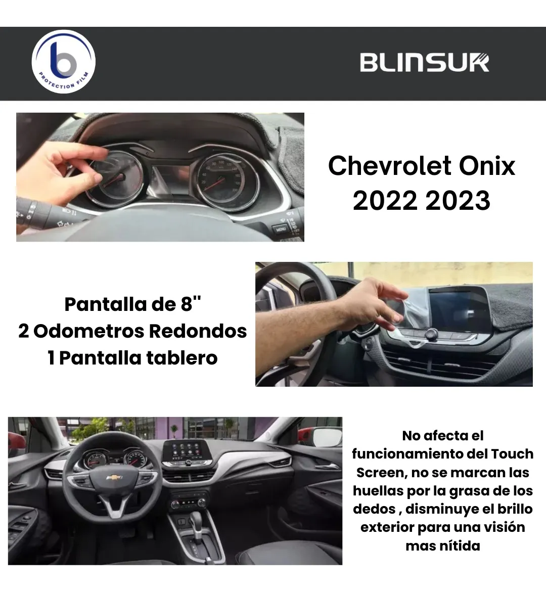 Protector Mica Pantalla Y Cluster Chevrolet Onix 2022 2023 - Image 3