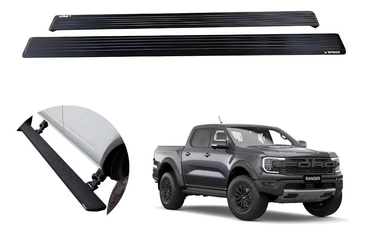 Estribos Electricos Para Ford Ranger 2023-2024 Dob Cab Negro - Image 1