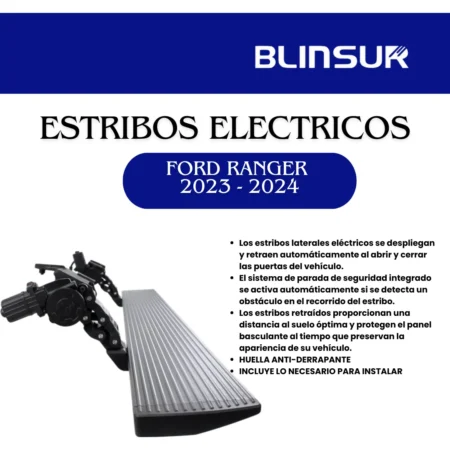 Estribos Electricos Para Ford Ranger 2023-2024 Dob Cab Negro - Image 2
