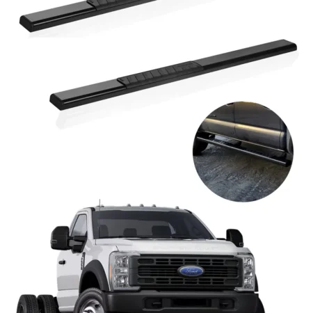 Estribos Serie 100 P/ Ford F550 Cabina Sencilla 2015 - 2024 Negro