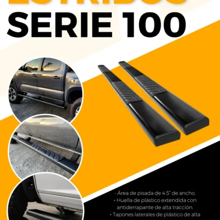 Estribos Serie 100 P/ Ford F550 Cabina Sencilla 2015 - 2024 Negro - Image 3