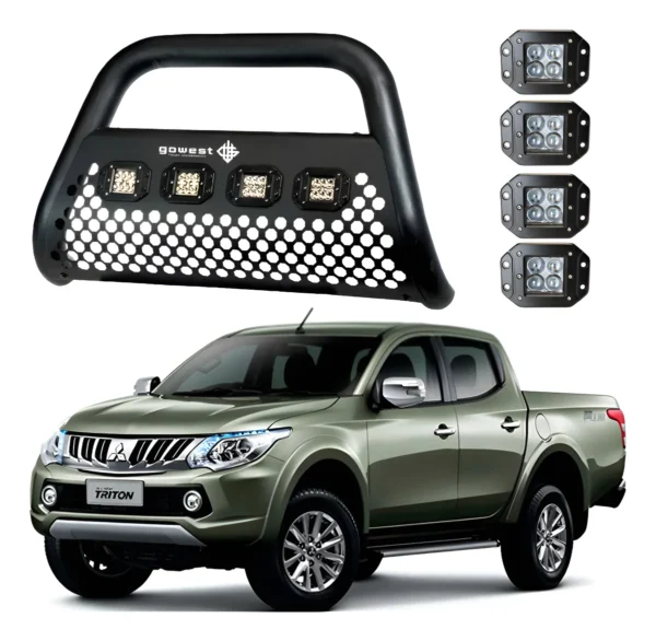 Kit Burrera Ultra Bar Mitsubishi L200 2016 - 2019 + 4 Faros