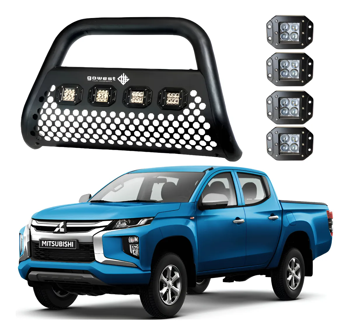 Kit Burrera Ultra Bar Mitsubishi L200 2020 - 2022 + 4 Faros - Image 1