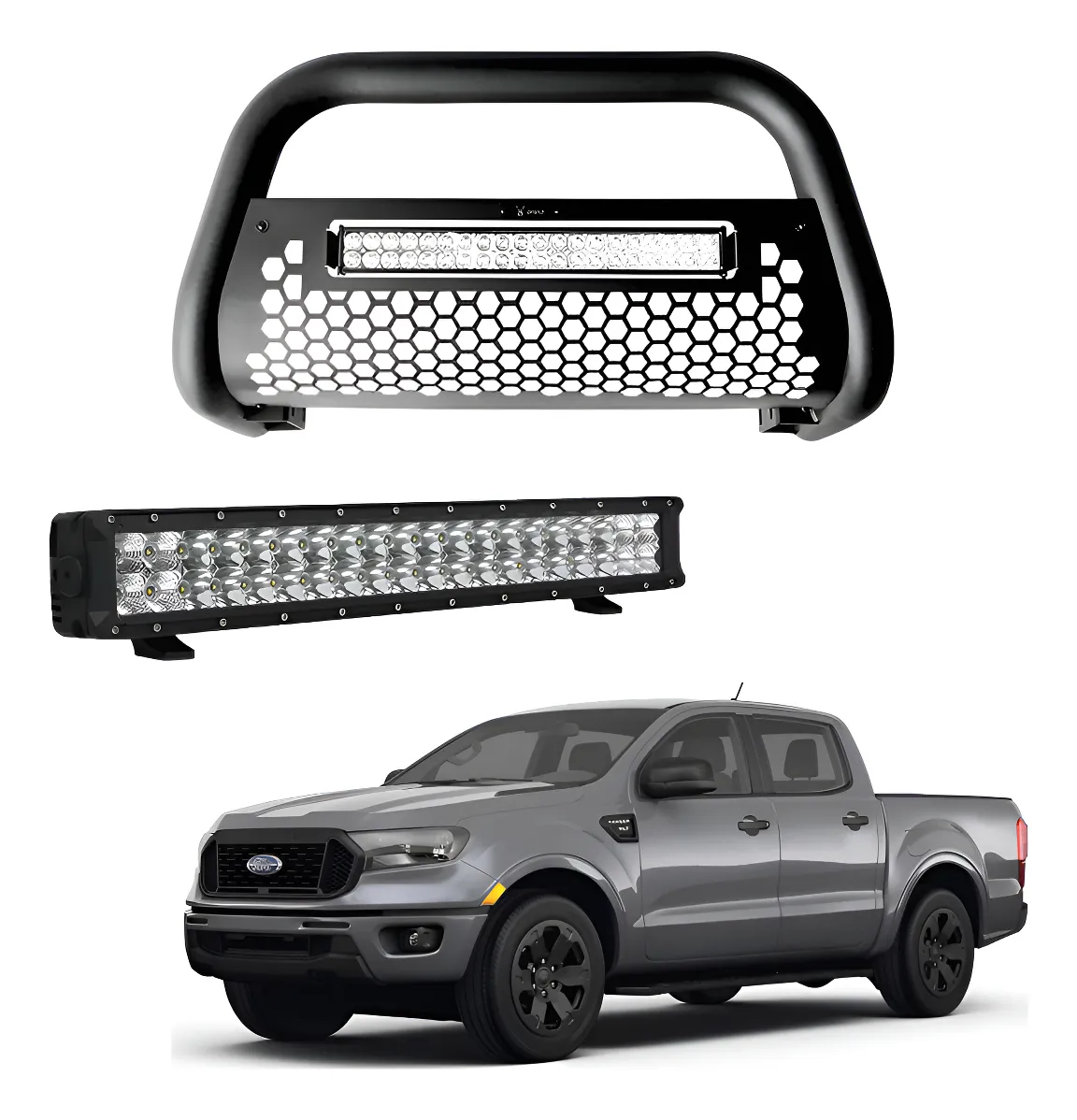 Burrera Tumbaburros Con Barra Led Ford Ranger 2012-2022 - Image 1