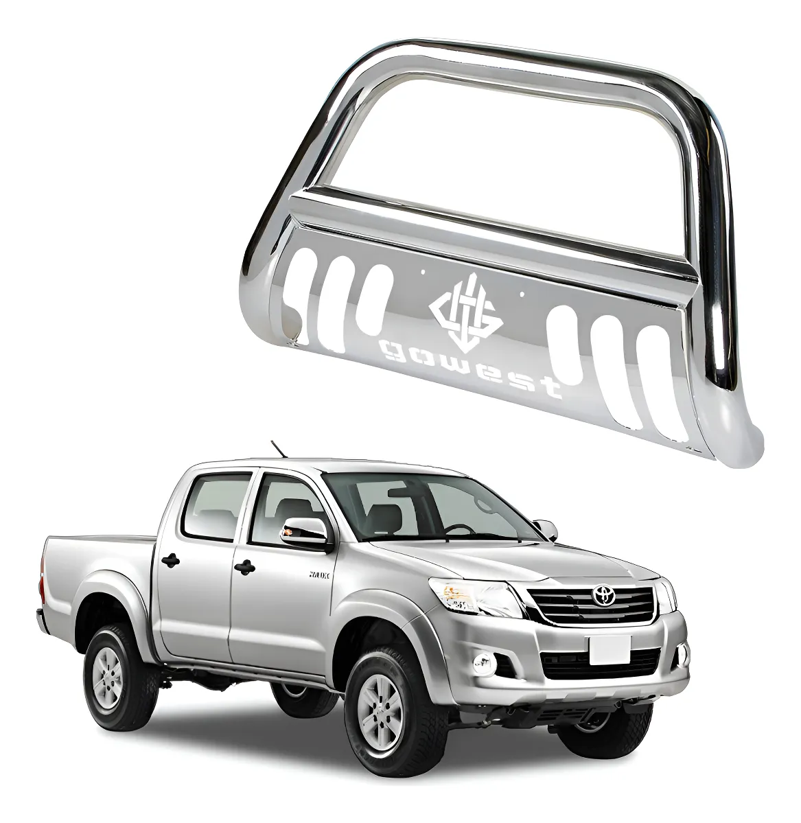 Burrera Protector Bar Toyota Hilux 2005-2015 Inox - Image 1