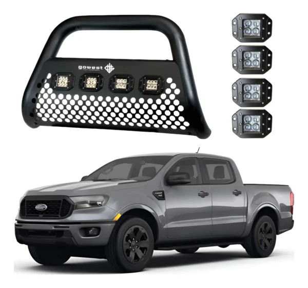 Combo Burrera Ultra Bar Ford Ranger 2013 - 2022 + 4 Faros