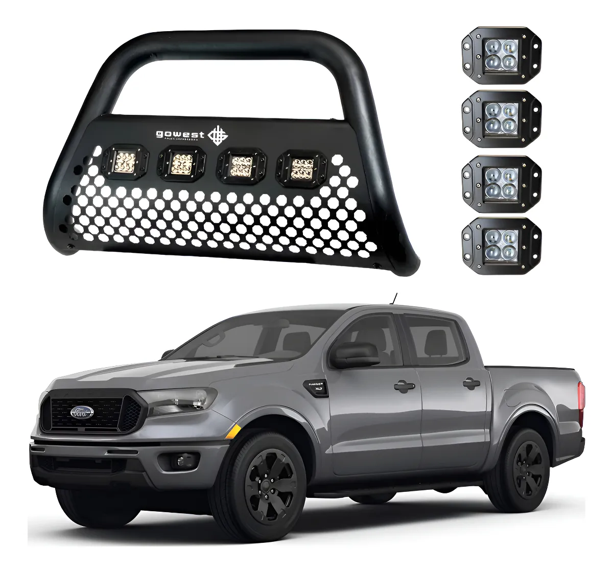 Combo Burrera Ultra Bar Ford Ranger 2013 - 2022 + 4 Faros - Image 1