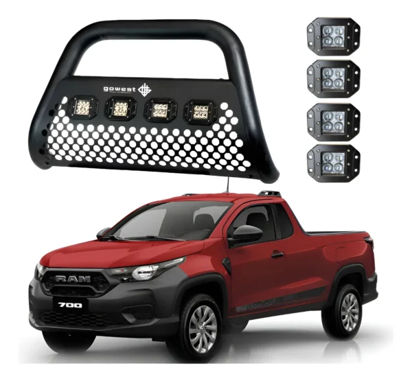 Kit Burrera Ultra Bar Ram 700 Cab Reg 2014 - 2020 + 4 Faros