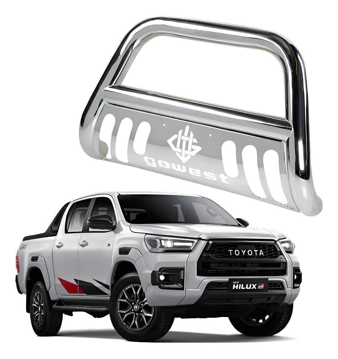 Burrera Protector Bar Cromada Toyota Hilux Platinum 2023 - Image 1