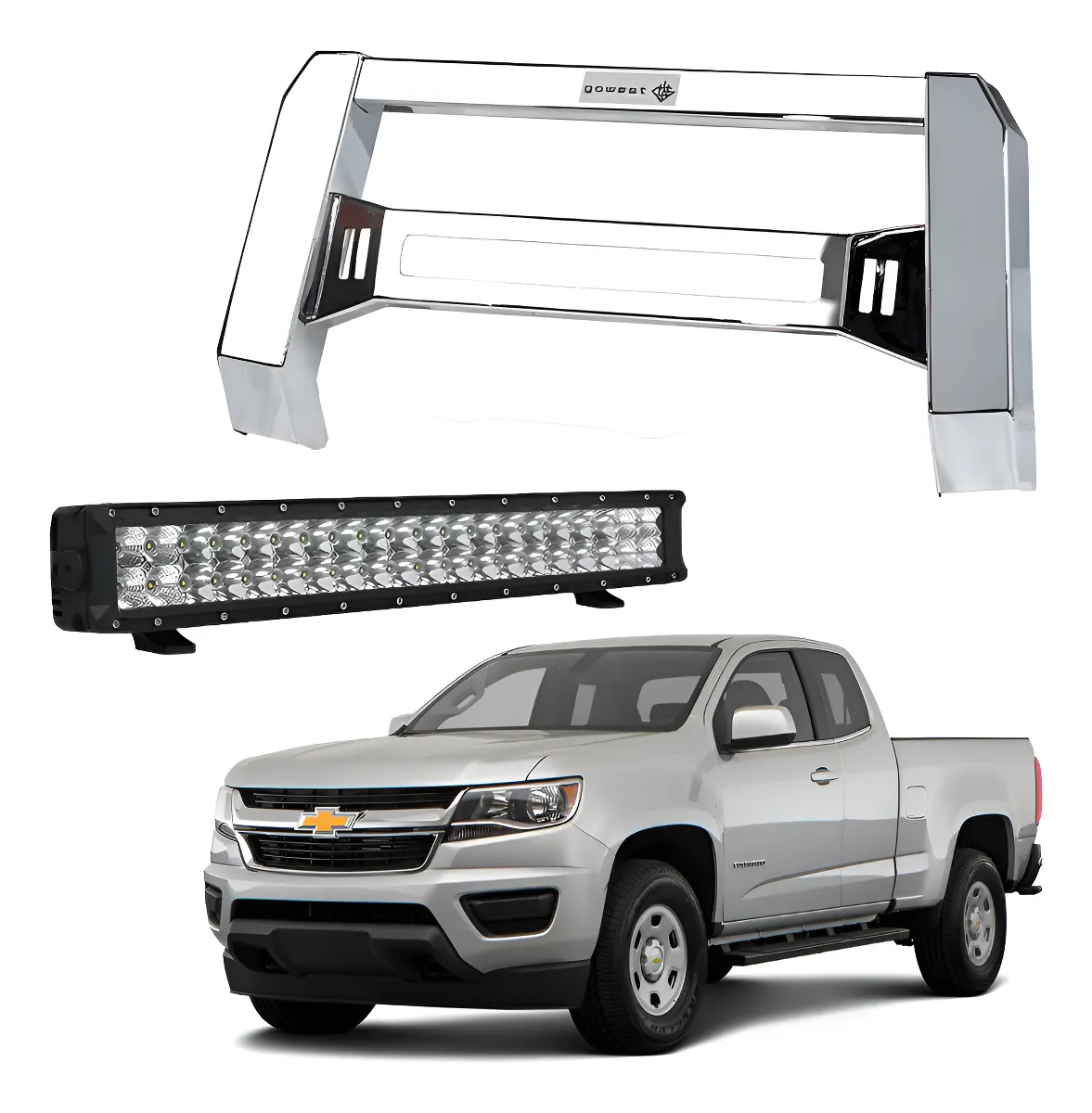 Kit Burrera Baja Bar Colorado 2016 - 2020 + Barra Led Cromo - Image 1