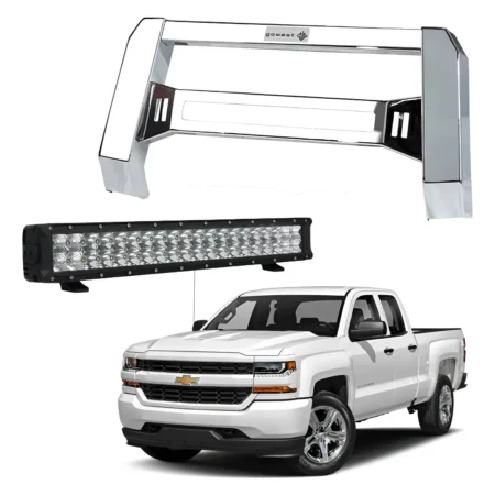 Kit Burrera Baja Bar Cromada Silverado 2007-2018 + Barra Led