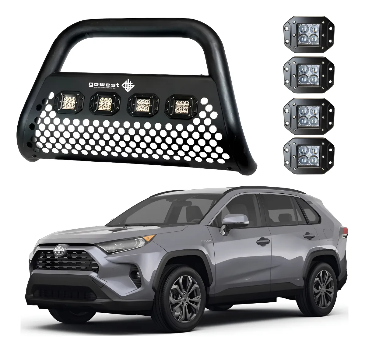 Kit Burrera Ultra Bar Toyota Rav4 2019 - 2022 + 4 Faros Led - Image 1