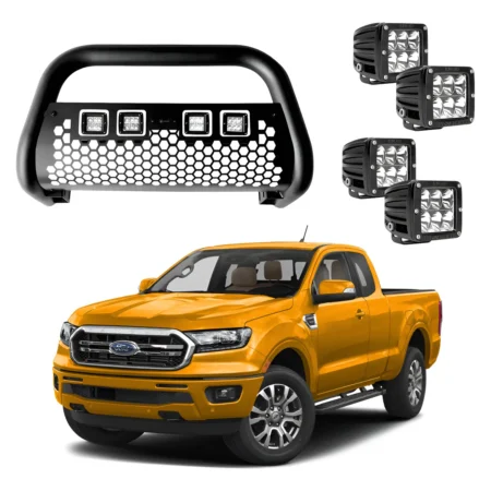 Burrera Tumbaburros Con 4 Faros Led P/ford Ranger 2012-2022