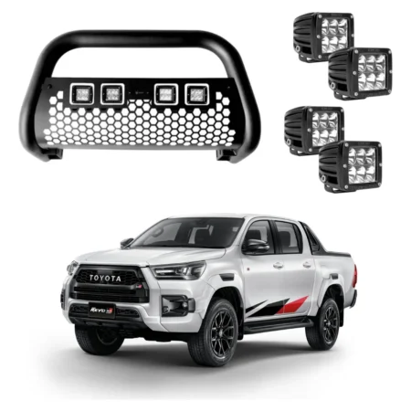 Burrera Tumbaburros Con 4 Faros Led Toyota Hilux Revo 15-22