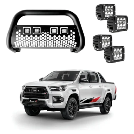 Burrera Tumbaburros Con 4 Faros Led Toyota Hilux Revo 15-22