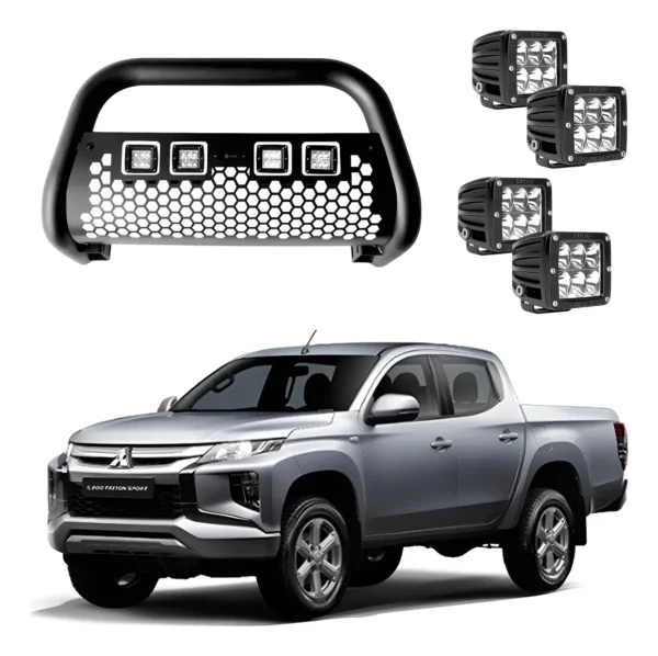 Burrera Tumbaburros Con 4 Faros Led Mitsu L200 2020-2023