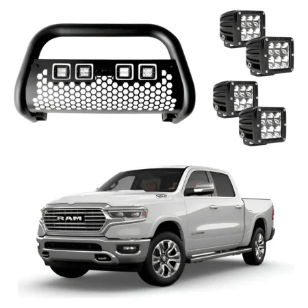 Burrera Tumbaburros Con 4 Faros Led Dodge Ram 2018-2022