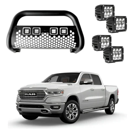 Burrera Tumbaburros Con 4 Faros Led Dodge Ram 2018-2022
