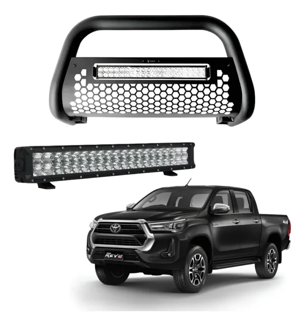 Burrera Tumbaburros Con Barra Led Toyota Hilux Revo 15-22