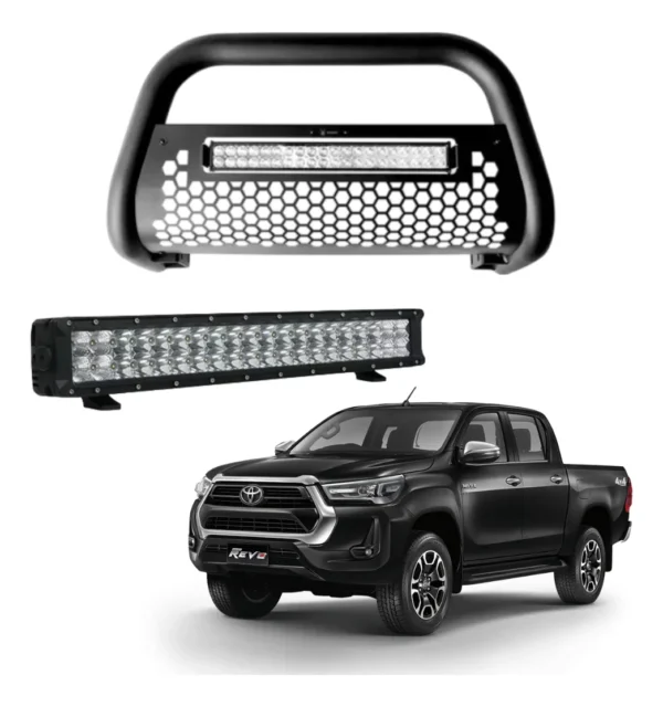 Burrera Tumbaburros Con Barra Led Toyota Hilux Revo 15-22