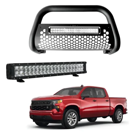 Burrera Tumbaburros Con Barra Led Chevrolet Silverado 19-23