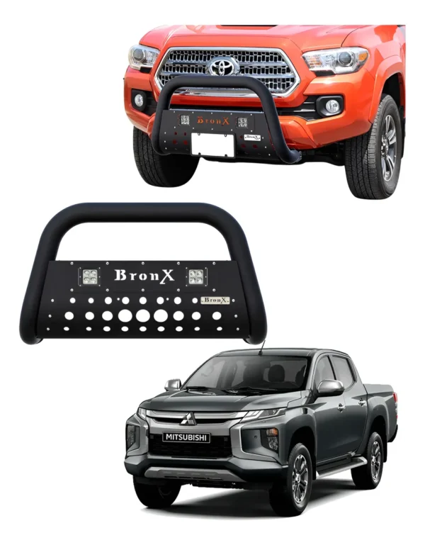 Burrera Black Para Mitsubishi L200 2020 - 2023 + 2 Luces Led