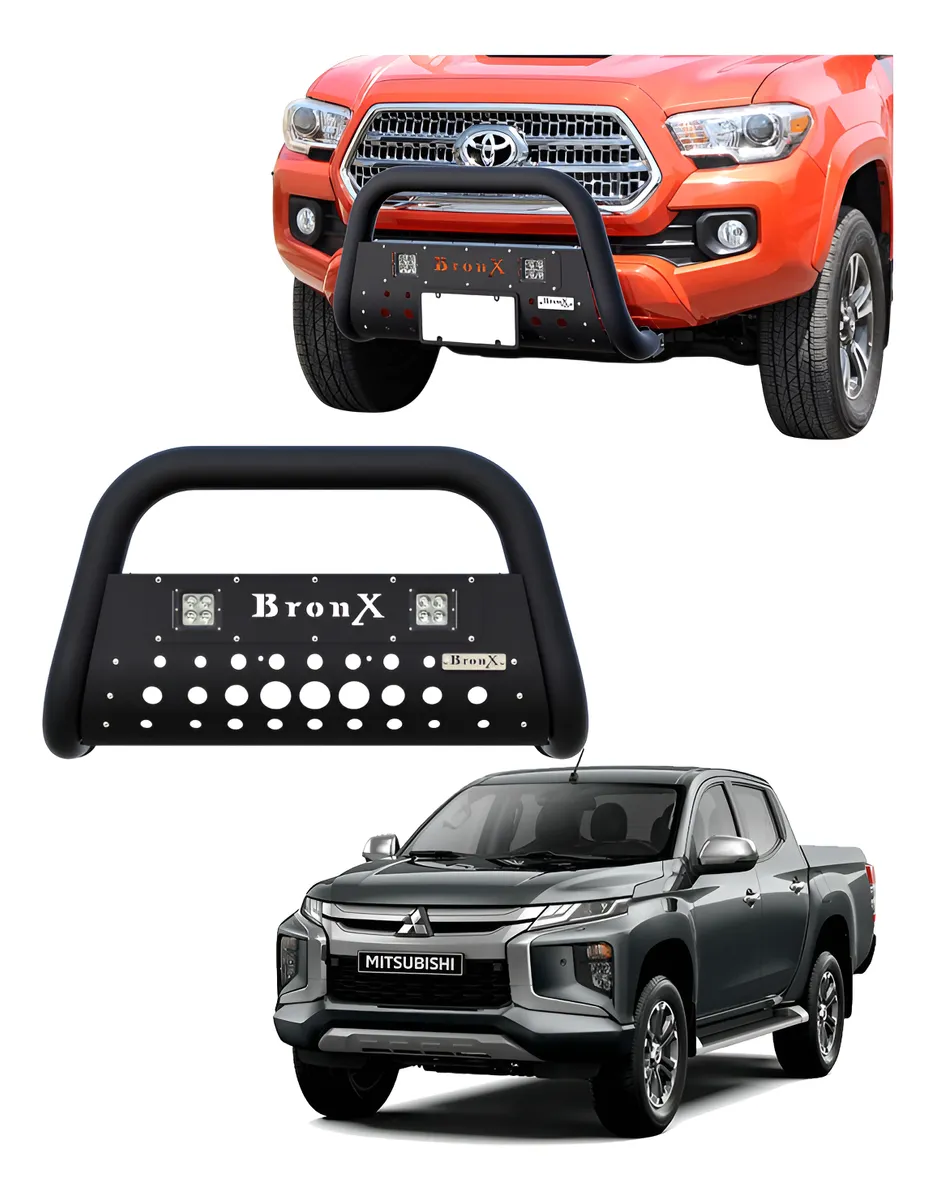 Burrera Black Para Mitsubishi L200 2020 - 2023 + 2 Luces Led - Image 1
