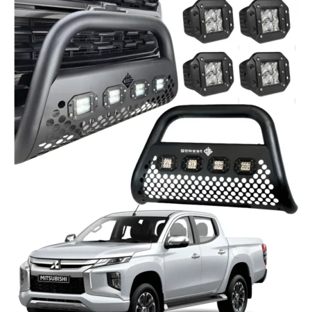Combo Burrera Para Mitsubishi L200 2020 - 2024 + 4 Luces Led