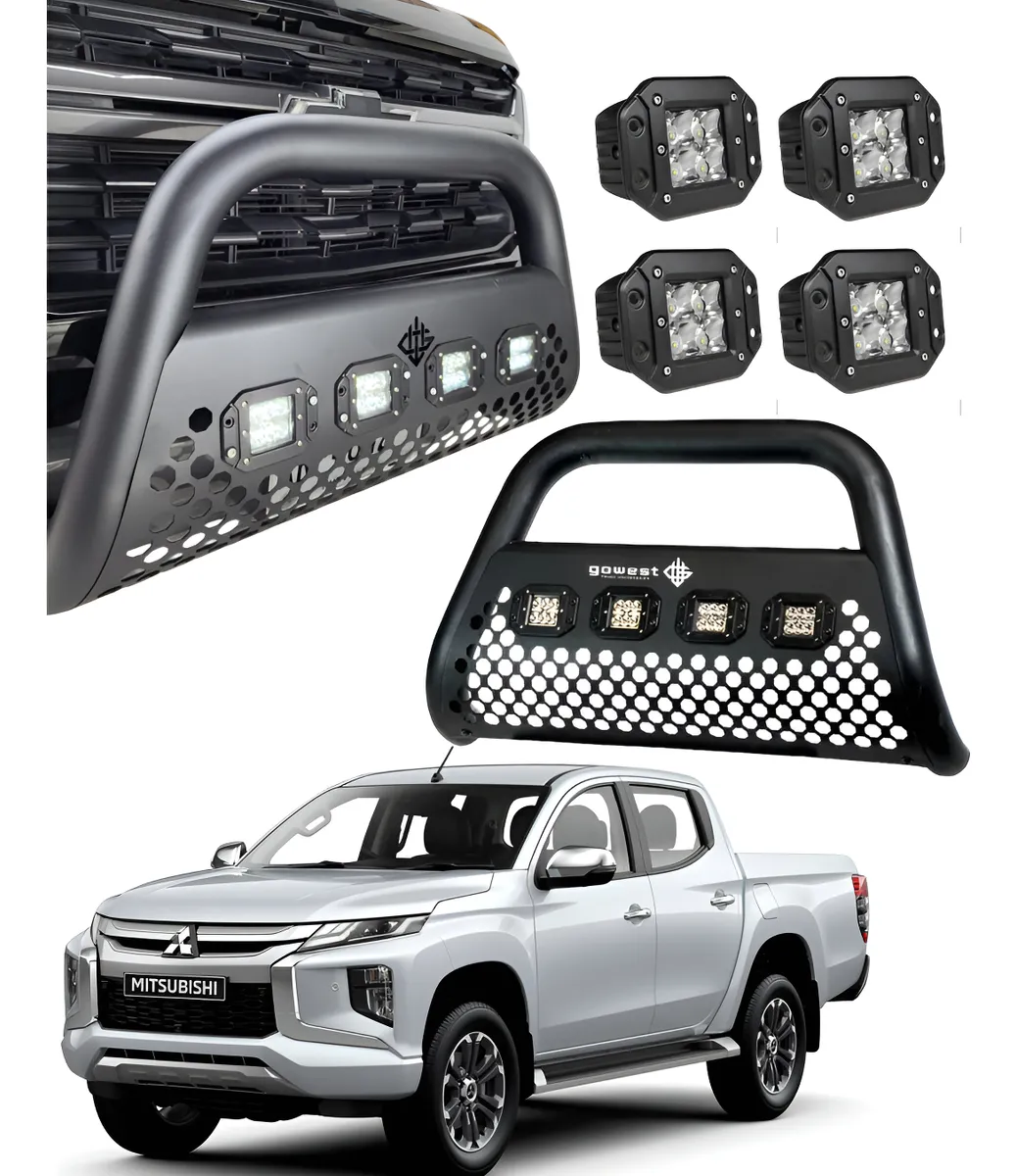 Combo Burrera P/ Mitsubishi L200 2020 - 2024 + 4 Luces Led - Image 1