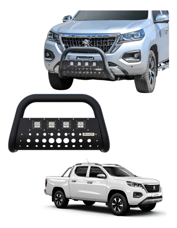 Burrera Black 4 Faros Para Peugeot Landtrek 4 Action 21-2023