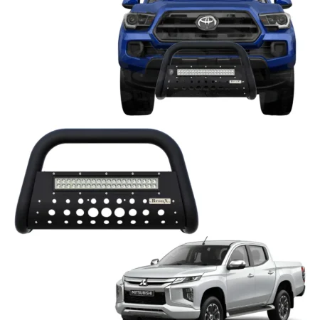 Burrera Black Con Barra Led Para Mitsubishi L200 2016-2019