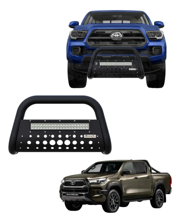 Burrera Black Con Barra Led Para Toyota Hilux 2006-2015