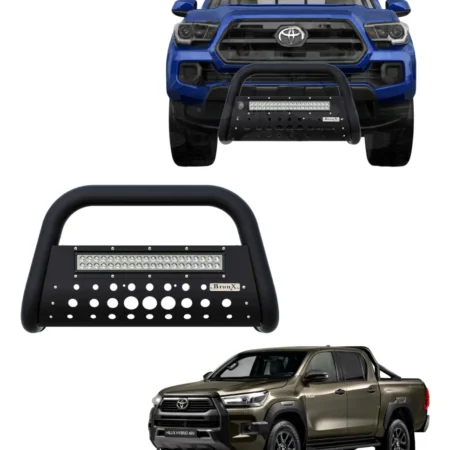Burrera Black Con Barra Led Para Toyota Hilux 2006 -2015