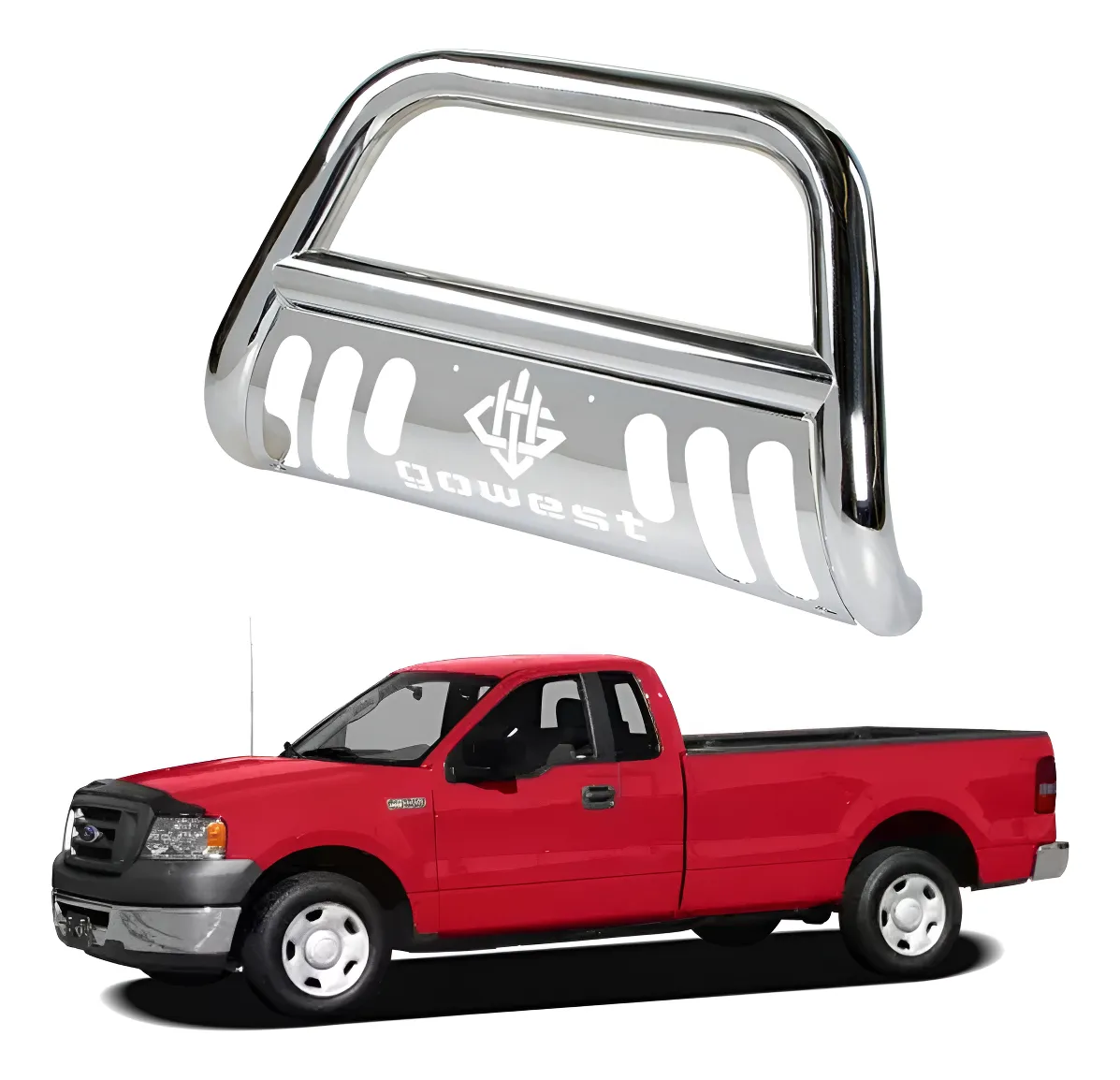 Burrera Protector Bar Cromada Ford Lobo 2004-2008 S/ganchos - Image 1