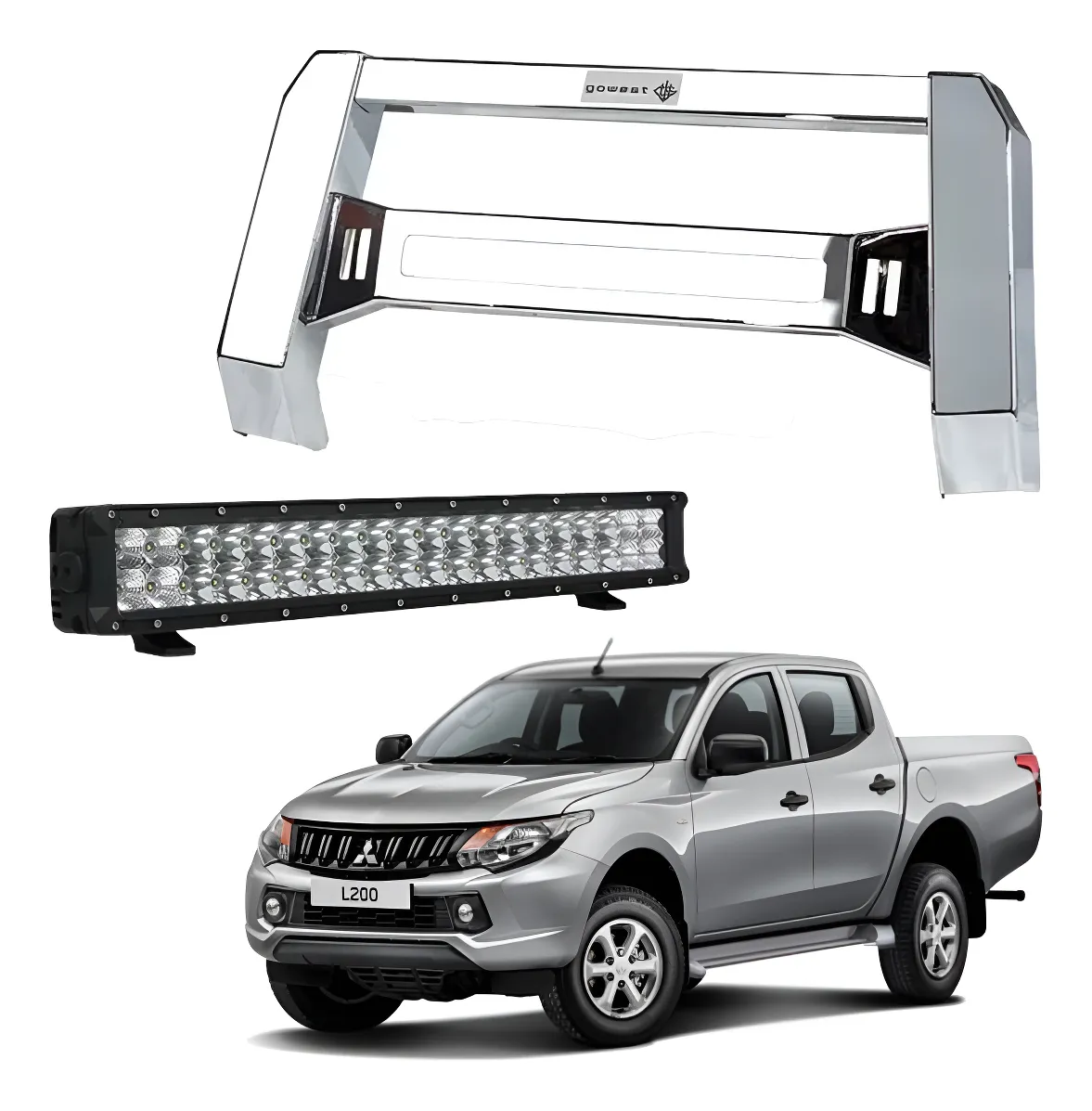 Kit Burrera Baja Bar Mitsubishi L200 2016 - 2019 + Barra Led - Image 1