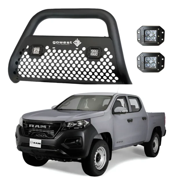 Combo Burrera Ultra Bar Para Ram 1200 2025 + 2 Faros Led