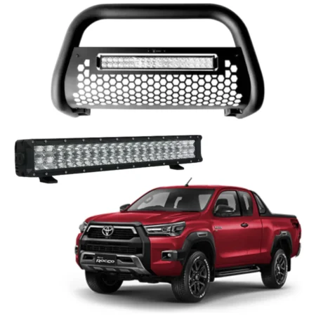 Burrera Tumbaburros Con Barra Led Toyota Hilux Rocco 21-23