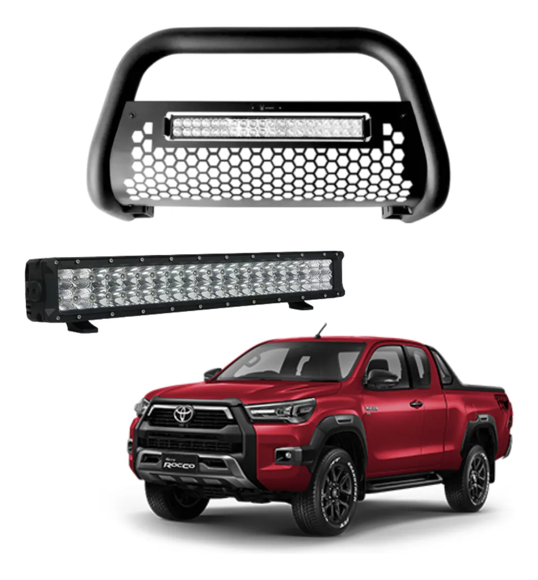 Burrera Tumbaburros Con Barra Led Toyota Hilux Rocco 21-23 - Image 1