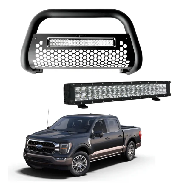 Burrera Tumbaburros Con Barra Led Ford F150 2018-2023